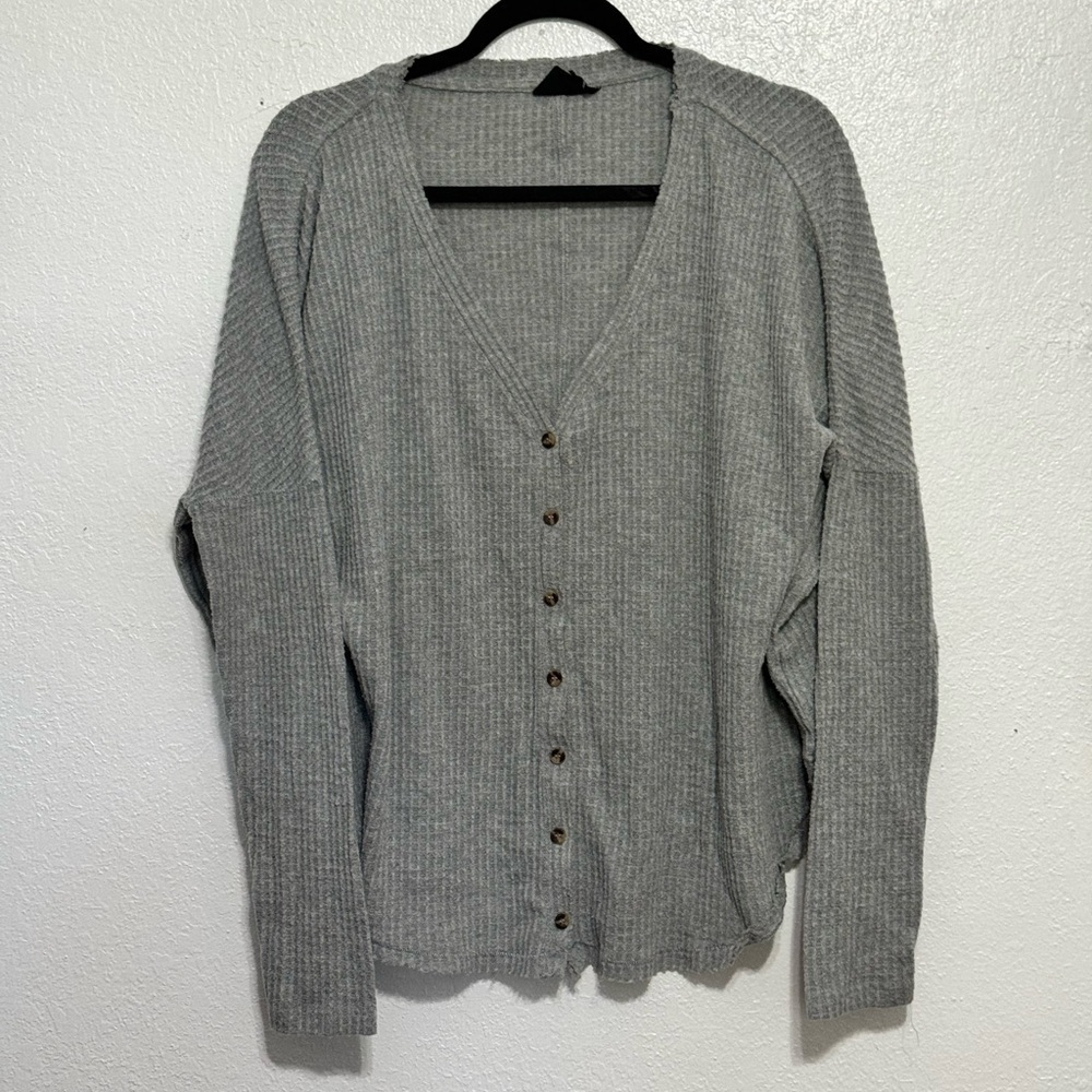 Urban Outfitters Out From Under oversized waffle knit thermal size small grey - Picture 2 of 9